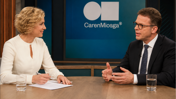 Caren Miosga im Gespräch mit Christian Sewing